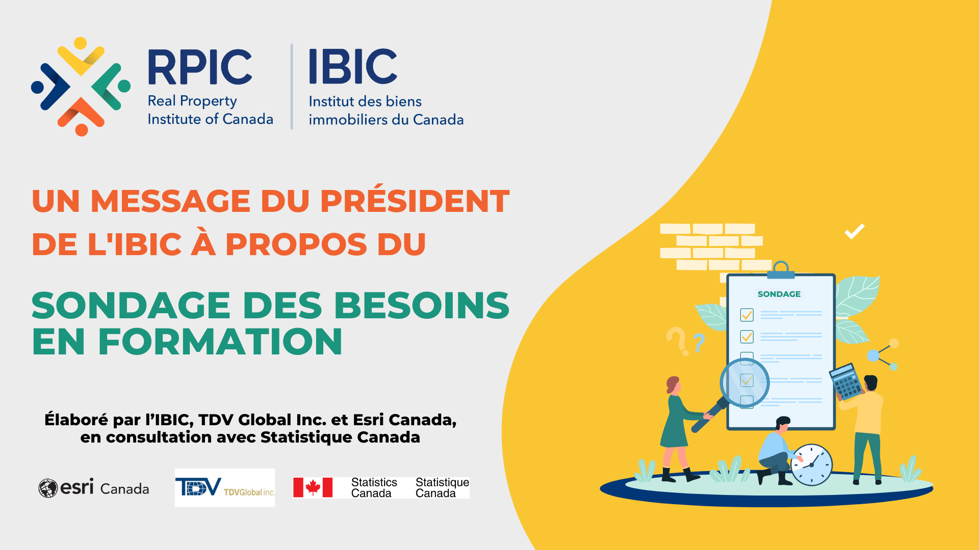 Sondage sur les besoins en formation de l’IBIC: Un message du président de l'IBIC Jérémie Emond