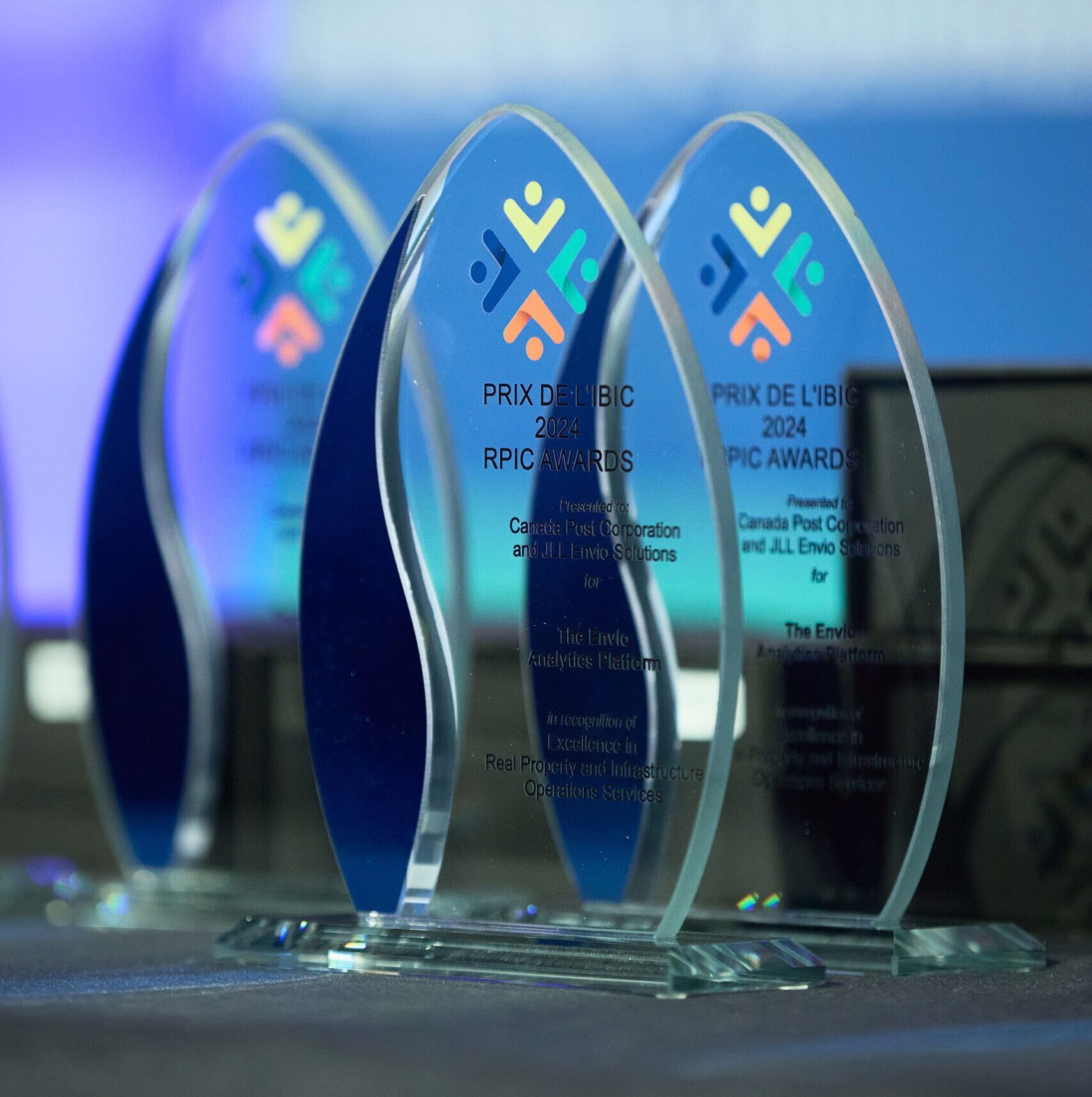 photo of RPIC award statues on a table